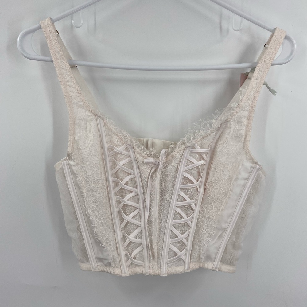NWT Victoria’s Secret Dream Angels Lace‎ Corset Unlined Pink Large